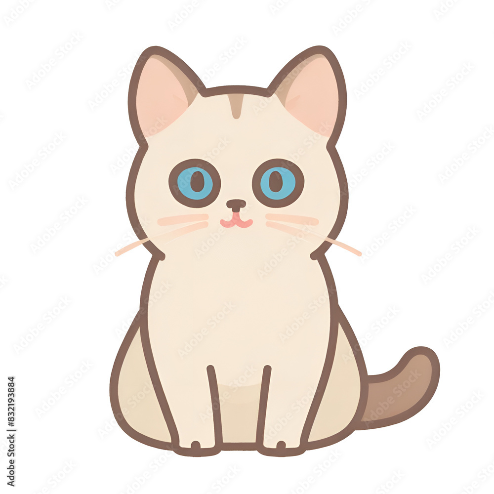 Fototapeta premium Cat transparent, cute cat, simple icon, can be used conveniently and easily.