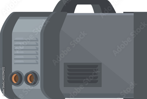 Digital illustration of a compact, portable generator for modern graphic designs