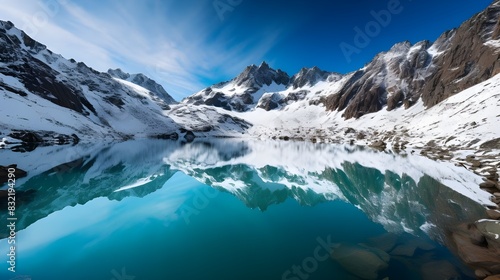  Mirror-like Reflections in a Mountain Lake © waqas