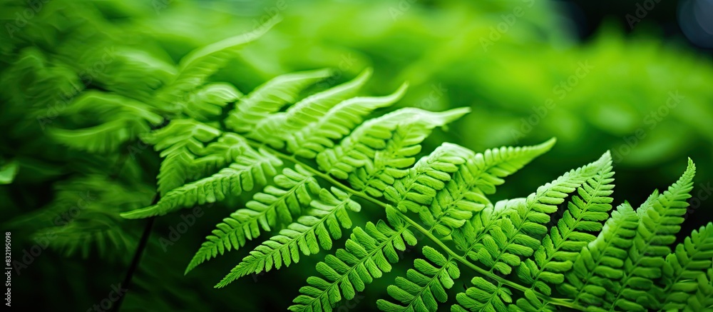 macro Photo of green fern petals The plant fern blossomed Fern on the background of green plants. Creative banner. Copyspace image macro Photo of green fern petals The plant fern blossomed Fern on the background of green plants. Creative banner. Copyspace image