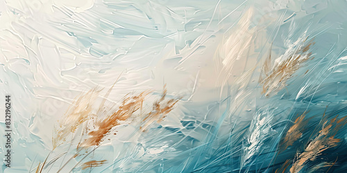 Oil paint strokes on wide canvas textured background decorating art painting illustration, generated ai	
