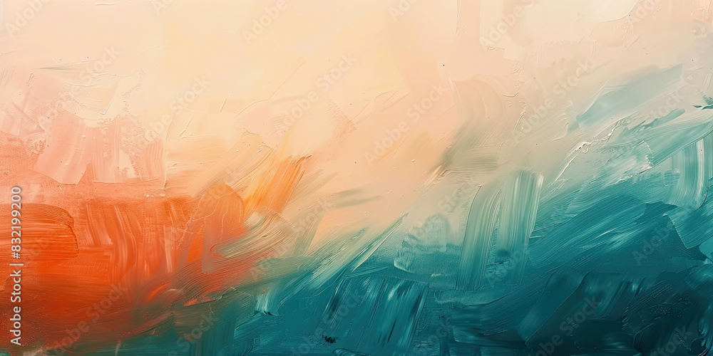Fototapeta premium Oil paint strokes on wide canvas textured background decorating art painting illustration, generated ai