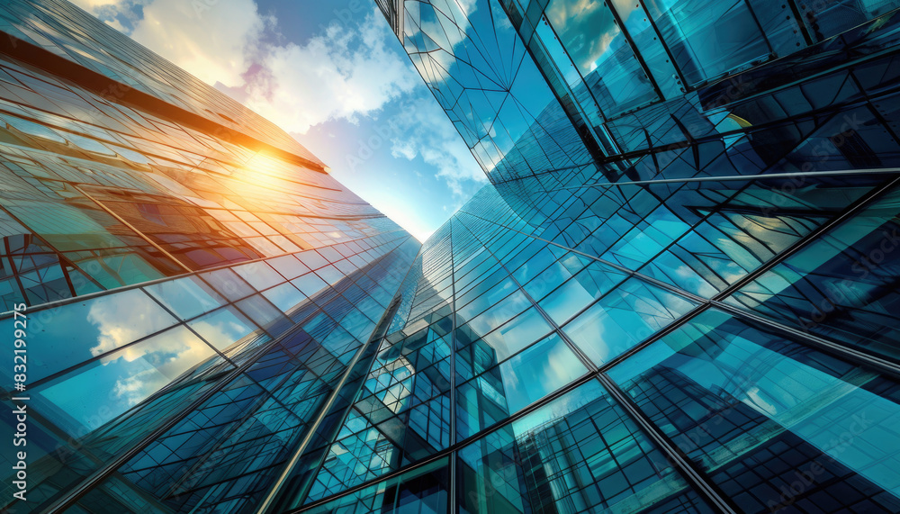 A tall building with a blue sky in the background by AI generated image A tall building with a blue sky in the background by AI generated image