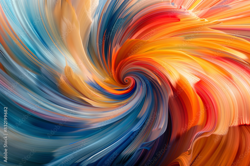 Abstract Representation of Revolution with Swirling Dynamic Colors  