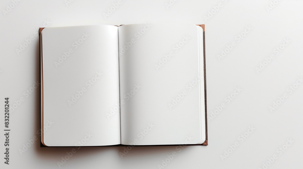 A stylish notepad on a white background, with generous space for text on all sides A stylish notepad on a white background, with generous space for text on all sides