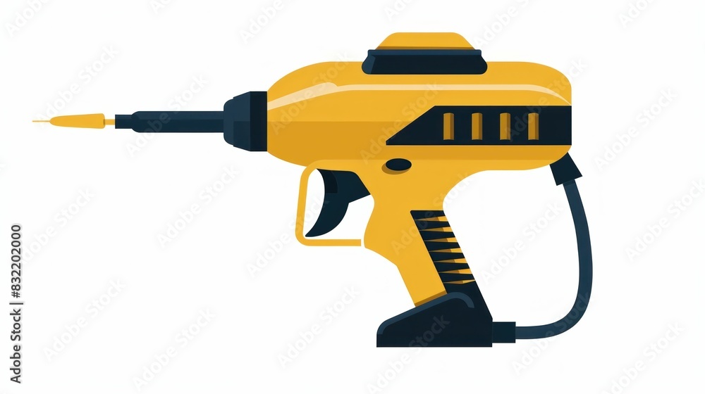 Electric drill for business and diy projects on white background with drill word print Electric drill for business and diy projects on white background with drill word print