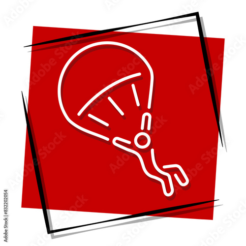 parachutist red banner. Vector illustration.