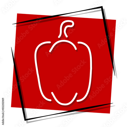 pepper red banner. Vector illustration.