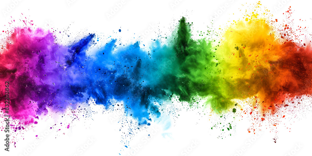 Dynamic explosion of colored powder isolated on white background Dynamic explosion of colored powder isolated on white background