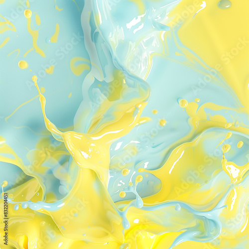 Bright yellow and blue fluid patterns perfect for engaging kids' ads.