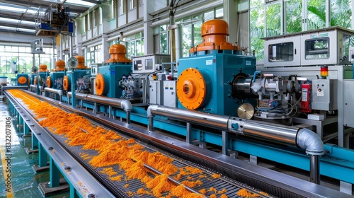 Modern rice mill in action  technology integrated machinery processing harvested grains