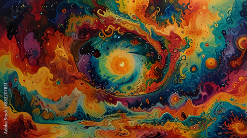 Abstract Fire Swirl Background