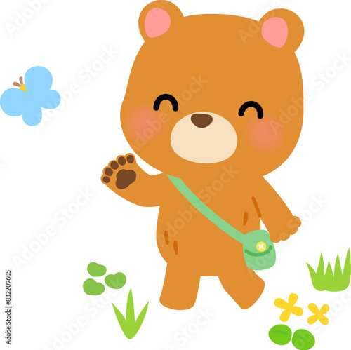 散歩するクマのキャラクター