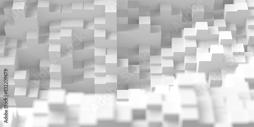 White monochrome blocks background. Minimalistic tile design