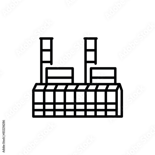 Thermal power plant black line icon. Alternative energy source