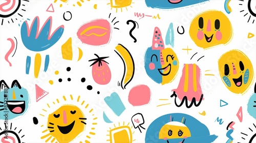 Whimsical Doodles  Minimalistic and Colorful 