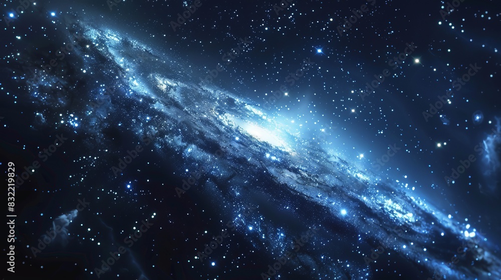 A stunning view of a spiral galaxy in deep space with millions of stars ...