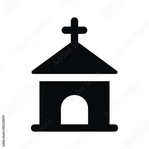 Christians worship place, church icon design editable vector