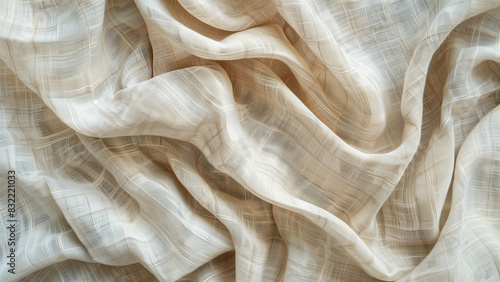 Natural Elegance: Beige Linen Fabric Texture