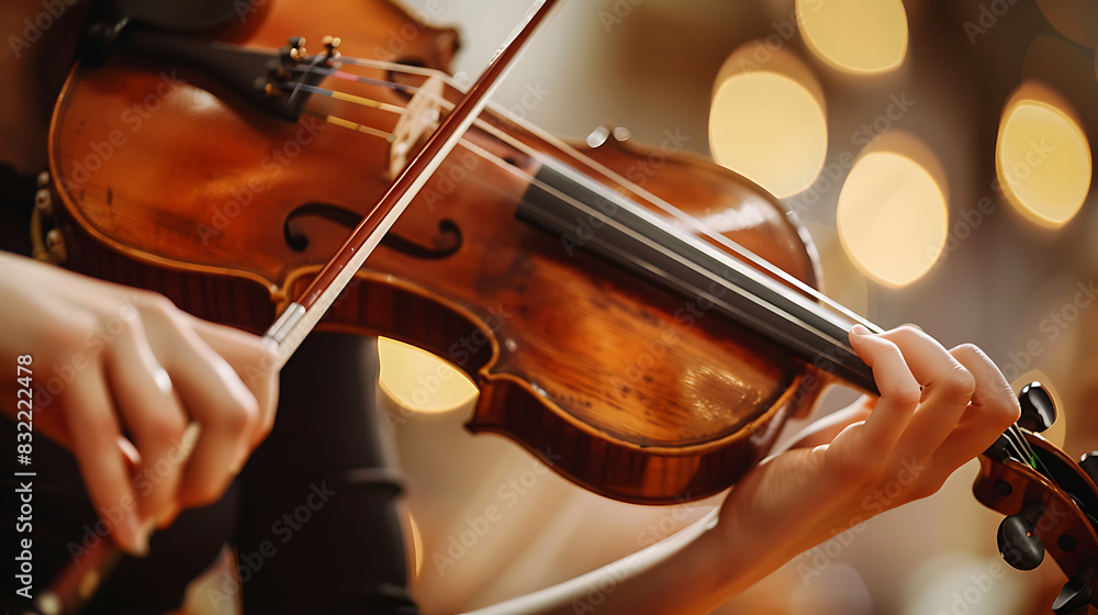 Fototapeta premium Stringe musical instruments The sweetness of the sound from vibration and friction