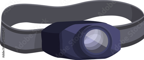 Illustration of isolated headlamp with modern design and durable batterypowered led light for outdoor adventure. Camping. Hiking. Trekking. And spelunking