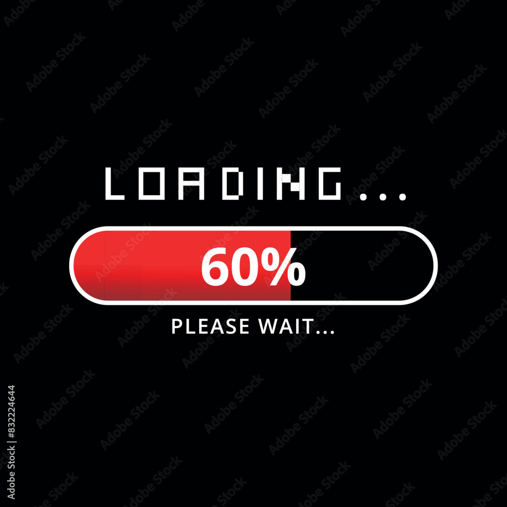 Vector illustration of loading bar at 60%, loading bar for websites and graphic resources.