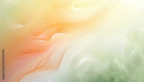 Abstract background with light waves and color transitions, floral motif, sunny blue color