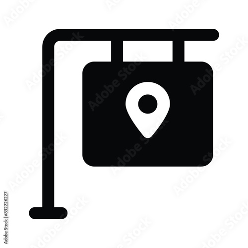 An amazing icon of location board in editable style