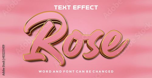 Rose editable text effect