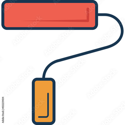 Paint Roller Icon Colored Outline Icon