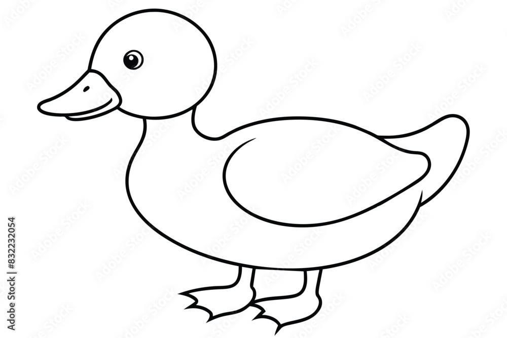 Baby duck line art vector illustration Baby duck line art vector illustration