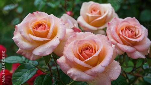 orange roses in garden