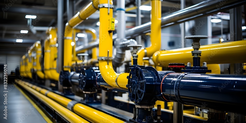 Protecting Critical Infrastructure: Pipelines, Valves, and Industrial Pipes in Industrial Facilities. Concept Industrial Infrastructure, Critical Assets, Security Measures, Pipeline Protection Protecting Critical Infrastructure: Pipelines, Valves, and Industrial Pipes in Industrial Facilities. Concept Industrial Infrastructure, Critical Assets, Security Measures, Pipeline Protection