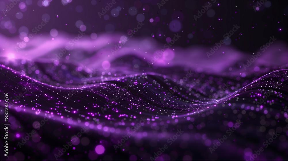 An elegant, simulated surface with glowing purple particles, forming a smooth, wavy pattern reminiscent of digital fabric or a dynamic landscape An elegant, simulated surface with glowing purple particles, forming a smooth, wavy pattern reminiscent of digital fabric or a dynamic landscape