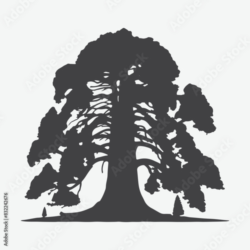 Print Majestic Redwood Tree Silhouette, Nature's Towering Masterpiece