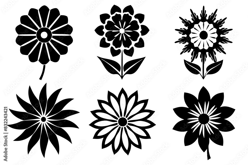 Set of flowers vector design