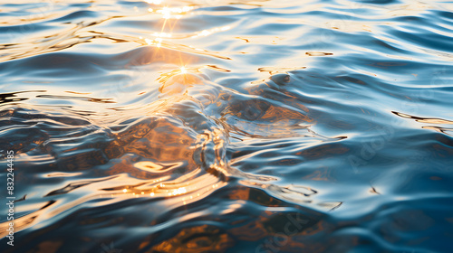 A reflection of the sun in the water in the style of complex texture light gold