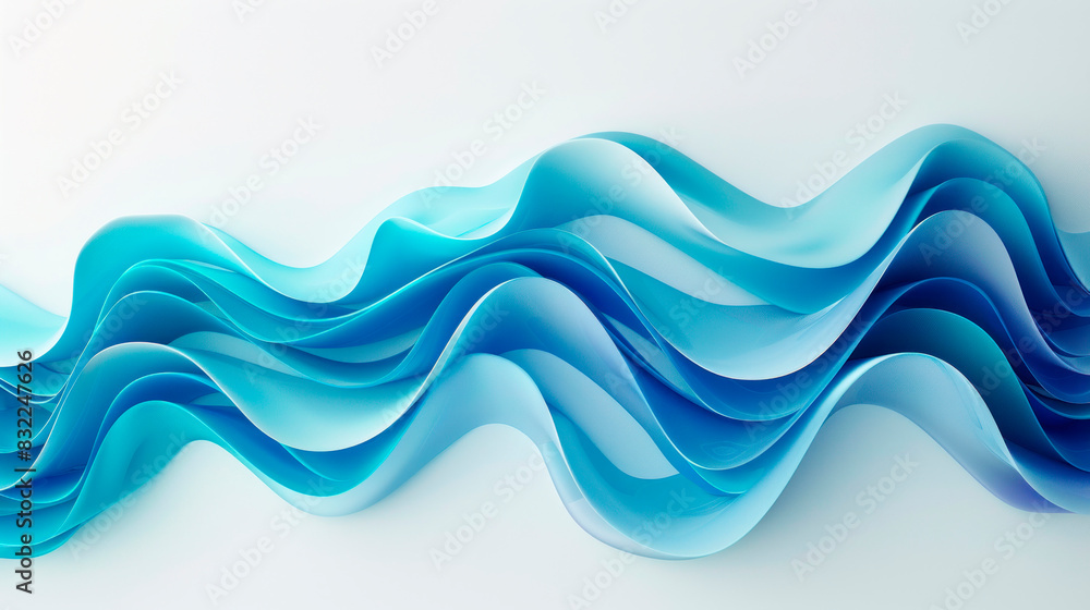 Fototapeta premium paper blue waves background