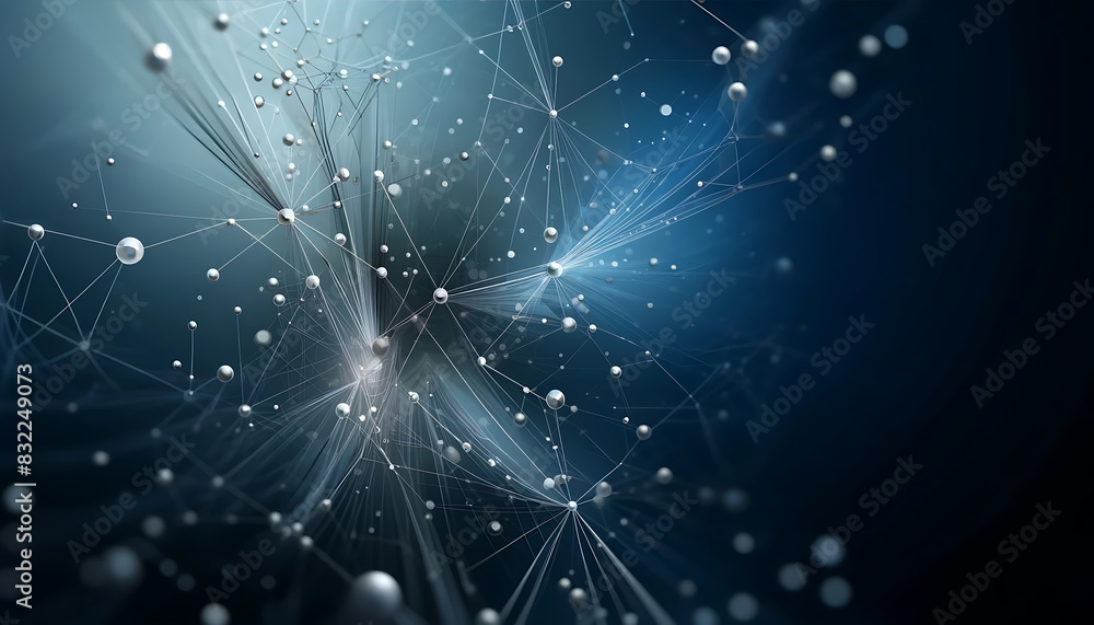 Fototapeta premium Three Dimensional Abstract Network Background with Cool Tones