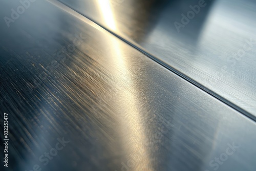 Stainless steel surface with brushed lines photo