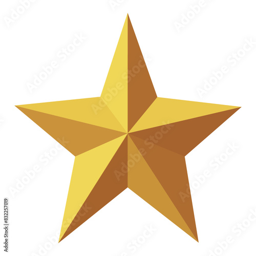 Gold star icon on an isolated white background. Vector icon