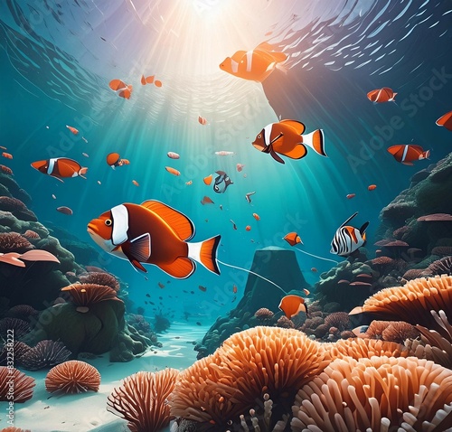 coral reef and fishes