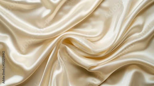 Luxurious Cream Silk Fabric, Generative AI