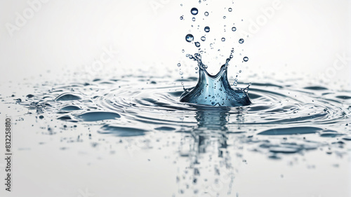 Tranquil Splash  Calm Water Droplets Creating Isolated Harmony  Generative AI