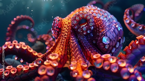 Captivating Underwater Creature with Mesmerizing Tentacles and Vibrant Hues