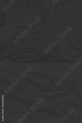 Black clean crumpled paper