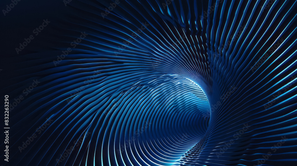 Abstract blue spiral with dynamic wave lines in motion Abstract blue spiral with dynamic wave lines in motion