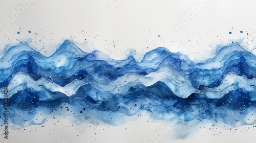 watercolor water river background over white