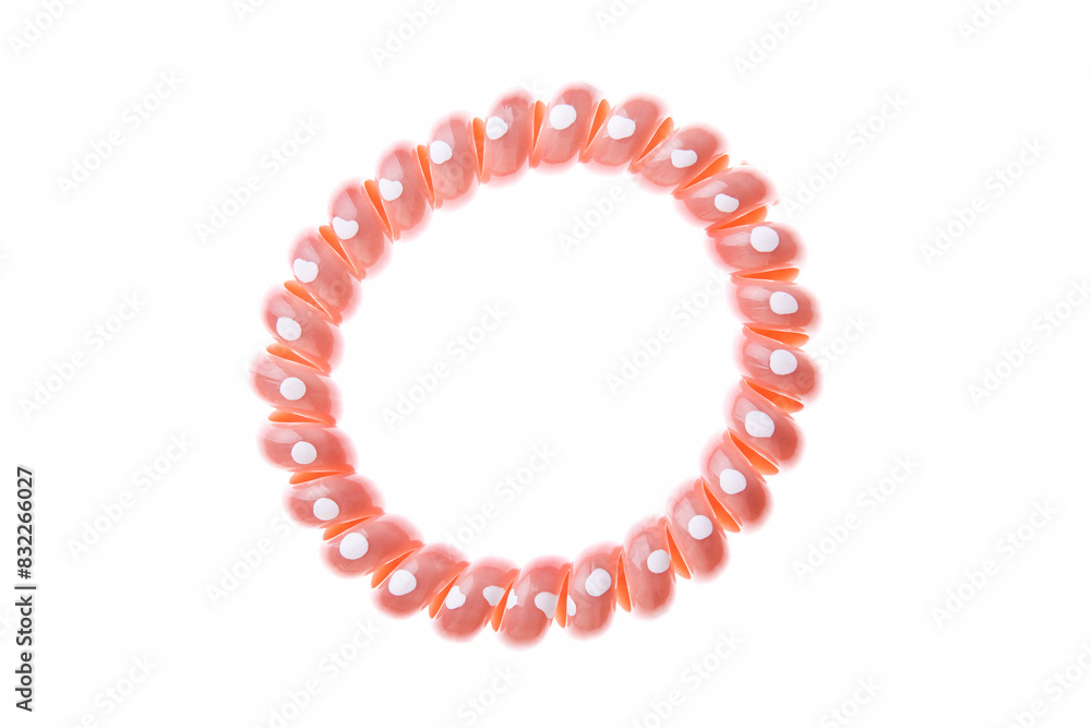 Obraz premium Pink hair elastic with dots