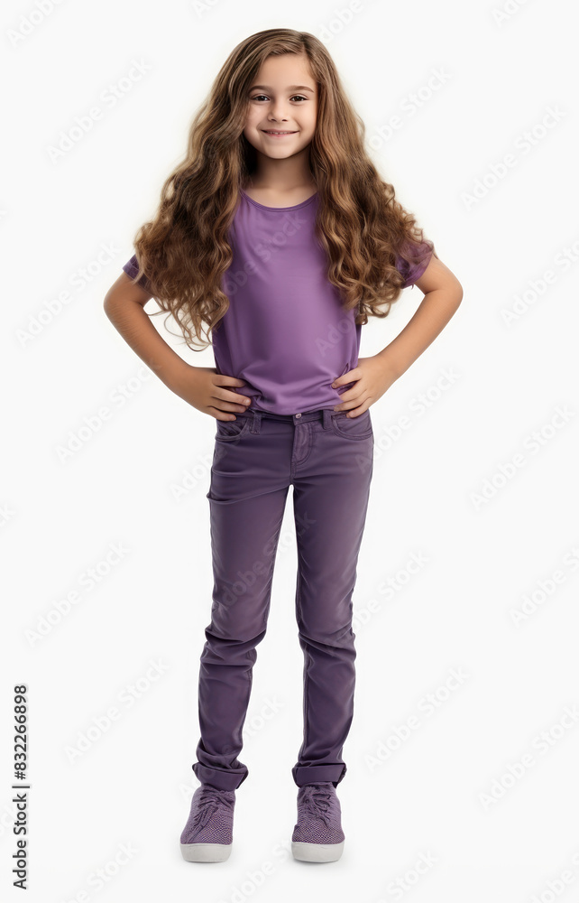 Long Hair Girl child with hands on hip Long Hair Girl child with hands on hip
